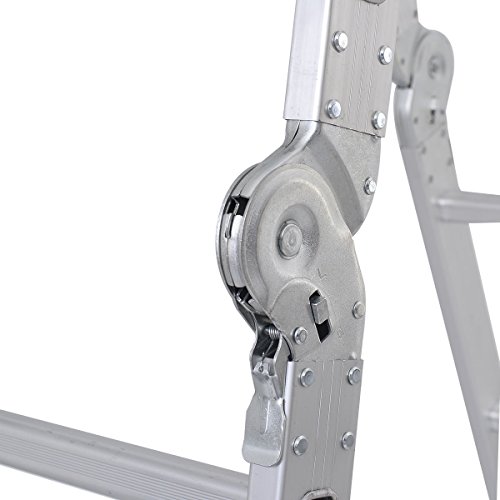 12.5ft En131 330lb Multi Purpose Step Platform Aluminum Folding Scaffold Ladder