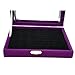 Color Velvet Jewerly Glass Top Lid Box, 48 Black Velvet Slots, for Rings Cuffs (Purple)