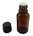 Amber Glass Bottles with Euro Orifice Reducer Tops, Essential Oil Bottle Opener, 15ml (8 pack)
