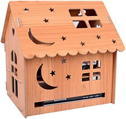 Wooden Set-top Box Rack Router Storage Box Desktop Decorative Box WiFi Light cat Outdoor Portable Rack (Color : Teak)