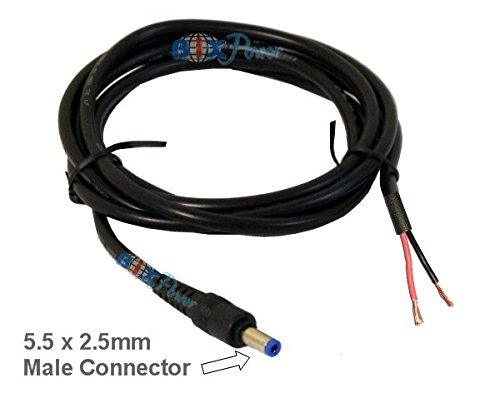 BiXPower Y9 Cable - 9 Feet 16AWG DC Power Cable with 5.5 x 2.5mm Male Connector