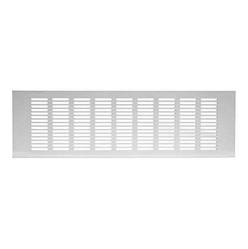 20 x 4 inch / 500x100mm White Kitchen Worktop/Plinth Heat Vent Grill Aluminium ra1050