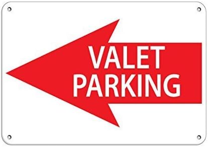 Valet Parking Left Arrow Symbol Parking Sign Aluminum Metal Sign 8x12 inch
