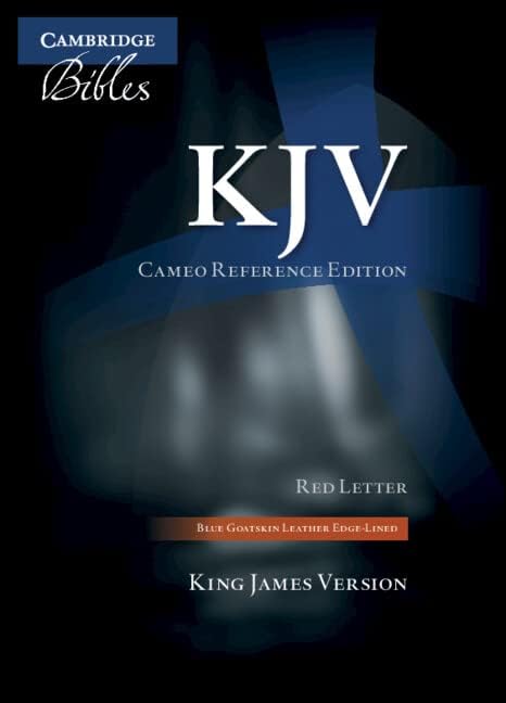 KJV Cameo Reference Bible, Black Edge-lined Goatskin Leather, Red