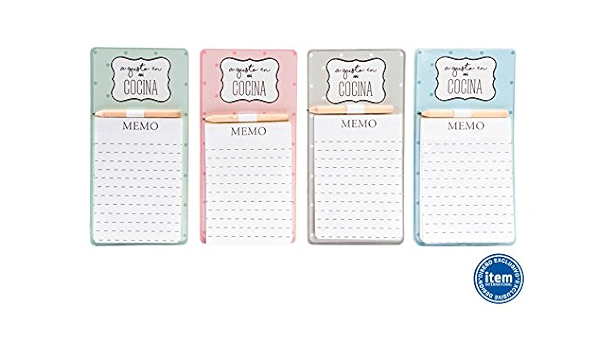 SET 4 LIBRETA CON IMAN PARA NEVERA PARA APUNTAR : Amazon.es ...