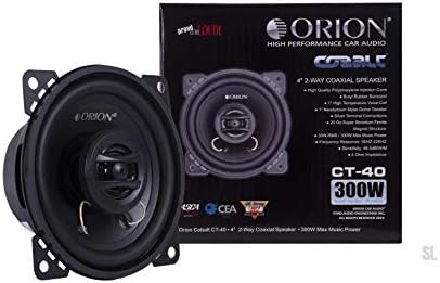 Orion Cobalt Series Ct40 4" 2-Way Coaxial Speaker 300 Watts Max Music Power 4 Ohms Car Audio Car Ste