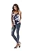 Women's Tank Tops Floral Sexy Spaghetti Strap Front Zipper Cami Blouses