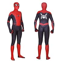 MYanimec Unisex Lycra Spandex Zentai Halloween Cosplay Costumes Adult/Kids 3D Style (Kids-XL Red and Black