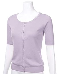 Chaqueta de punto para mujer, de manga corta, con botones, ajustada