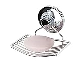 PATENTED Suction Soap Dish Holder for Shower, Bathroom, Tub and Kitchen Sink | Best PATENTED Stainless Steel Bar Soap Holder Saver Tray