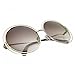 zeroUV Women's Oversized Full Metal Wire Frame Glamour Round Sunglasses (Silver Lavender)