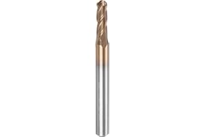 HARFINGTON Ball Nose End Mill 4 Flute 13/64" Diameter 1/4" Shank Tungsten Carbide Spiral CNC Router Bits 5/8" Cutting Length 