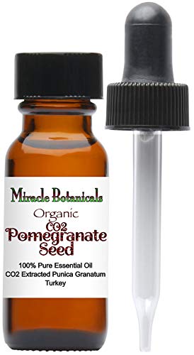 Miracle Botanicals Organic Pomegranate Seed Oil Co2 Extract - 100% Pure Punica Granatum - 15ml or 30ml Sizes - Therapeutic Grade - 15ml