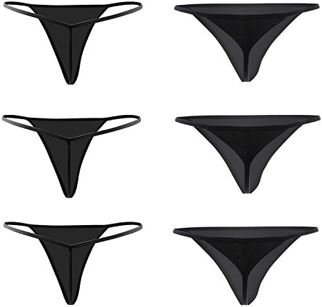 Cotton G-string&amp; T-back, Sorosis Women's Sexy Panties Simple Thongs(Black) (M(waist: 22-26inch))