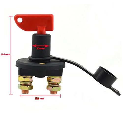 Jtron Car Battery Switch Disconnect 12v 200A Cut Off RV Battery Isolator Switch with 2 Keys for RV Ship Boat Small Yacht Camper Truck