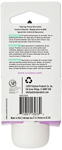 Sculpey® Gloss Glaze, Non Toxic, 1 fl oz. bottle with precise flow twist cap. Will add a glossy finish to your baked polymer oven-bake clay creations!