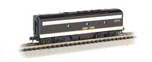 Bachmann Industries EMD F7-B Diesel Locomotive DCC Equipped Norfolk Southern Trainer Car, Black/Gray, N Scale