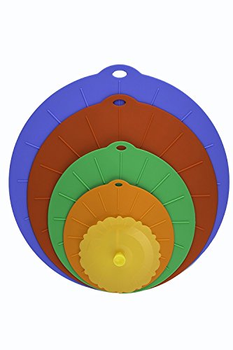Kitchen Winners  Set of 5 Silicone Microwave Plate Covers Bowl Lids, Various Sizes, Multi Color. - Thumbnail 6