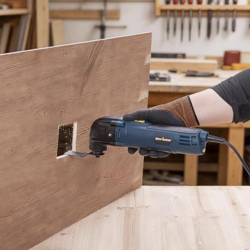 Enventor Oscillating Multi-Tool, 300W, 15000-22000 OPM, Corded Electric Multi-Tool, 6 Variable Speed, 3° Oscillation Angle, Auxiliary Handle, with 17 Accessories for Cutting, Sanding and Scraping