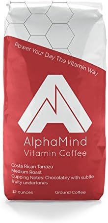 AlphaMind Vitamin Coffee Costa Rican Tarrazu - The Best Medium Roast Coffee With Added Vitamins and Minerals