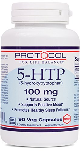 Protocol For Life Balance - 5-HTP (5-hydroxytryptophan) 100 mg - Supports Positive Mood and Promotes Healthy Sleep Patterns - 90 Vcaps