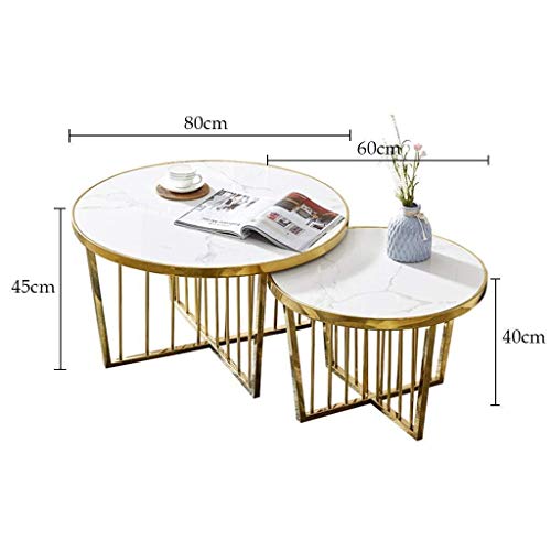 NJYT Modern Coffee Tables Storage Tables Round Tea Table Marble Side Table for Living Room Home and Office Furniture… - Image 5