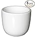 Restaurant Cameo Ceramic Teacups with Scraper, White Ivory (6 Pack, 4.5 Ounce)