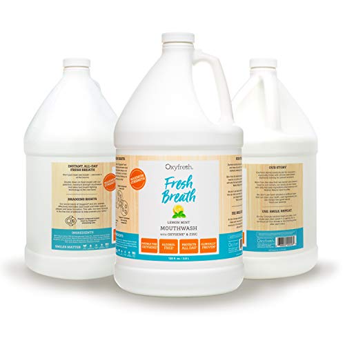 Oxyfresh Lemon Mint Mouthwash Oxygene & Zinc 1 Gallon 128 oz