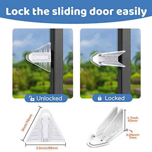 Sliding Door Lock for Kids Safety 4 Pack Window Locks Child Proof