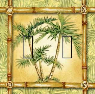 Bamboo Palm Double Toggle SwitchStix Peel and Stick Switch Plate Cover Décor - 2 Units
