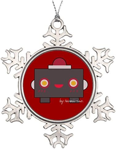 Huky Xmas Trees Decorated Red Robot Star Christmas Snowflake Ornaments