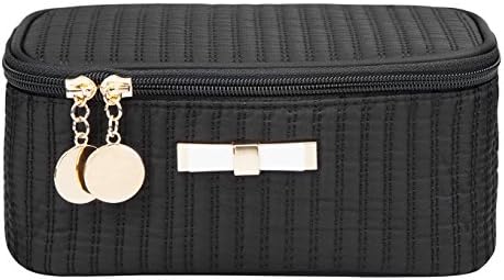 Alsomtec Multi-function Makeup Cosmetic Bag single layer with quality zipper travel Makeup Bag Toiletry Travel Kit (Black)