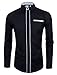 TAM WARE Men's Premium Casual Inner Contrast Slim-Fit Long-Sleeve Button Down Dress Shirt TWNMS310-1-CMS03-BLACK-US L
