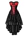 Killreal Women's Gorgeous Theme Party Gothic Steampunk Masquerade Halloween Costume Corset Skirt Set Red/Black X-Large