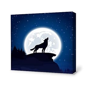 Canvas Wall Art for Living Room,Bedroom Home Artwork Paintings Charming Moon Ready to Hang - 12x12 inches