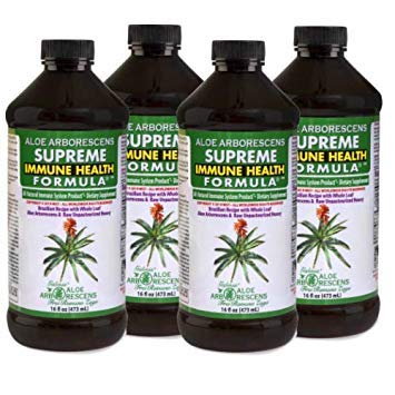 Deca Aloe – Father Zago’s Supreme Immune Health Formula – Aloe Arborescens Juice with Raw Unpasteurized Honey – Immune System Support – 16 oz Bottles – Pack of 4
