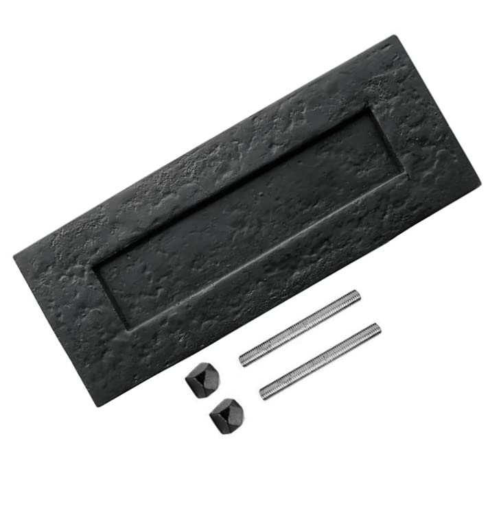 TERF® 250mm X 75mm Traditional Vintage Style Antique Black Letter Plate 250mm X 75mm (10'' X 3'') Letter Postal Box Cover Plate Including Fixing Screw