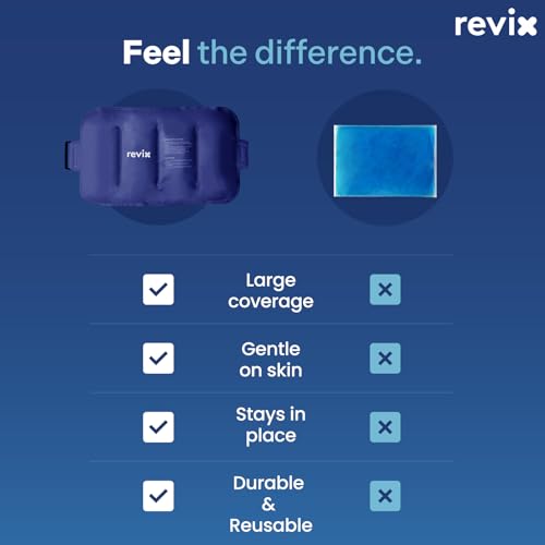 REVIX Ice Pack for Injuries Reusable Gel for Lower Back, Cold Packs for Back Shoulder, Elbow, Hip, Leg, Wrap Around Entire Knee, Soft Cold Compress,16 × 9" Navy
