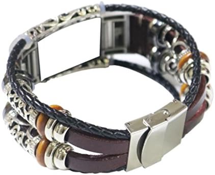 Lovewe Replacement Leather Wristband Band Strap Bracelet For Fitbit Charge 2 (Wine)