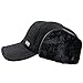 eYourlife2012 Mens Winter Wool Fleece Faux Fur Outdoor Peaked Baseball Cap Hat with Ear Warmer Black