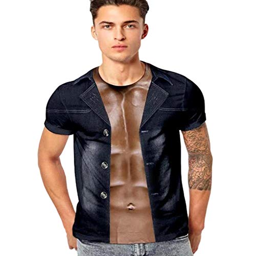 Men's Funny Tops 3D Printed Cool Graphic Sleeveless Cool Gym Workout T-Shirt (XXXXL, 01) - Thumbnail 2