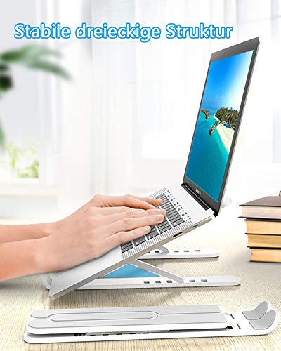 aifulo Laptop Ständer Höhenverstellbar, Notebook Ständer Tragbarer，Laptop ständer faltbar rutschfest und Kratzfest Kompatibel mit 11-15.6 Zoll Laptop
