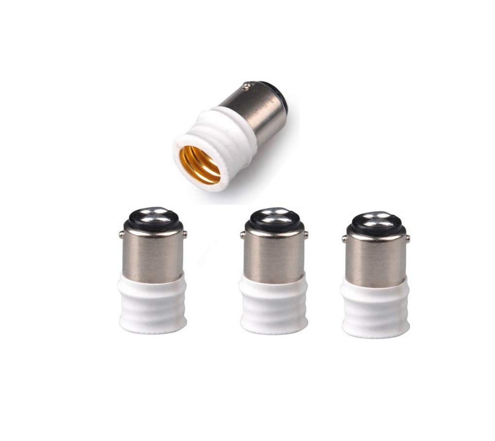 ShuoHui Pack of 4 B15/BA15D to E14 Adaptor Lamp Holder Bulbs Converter Holder