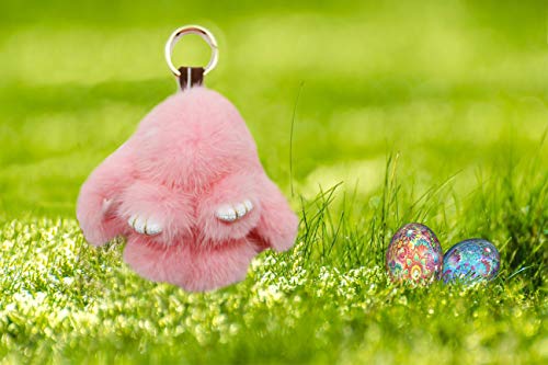 YISEVEN Mini Plüsch Kaninchen Schlüsselanhänger Osterhase Anhänger Fell Kuscheltier Hase Bommel Türdekoration Häschen… – Bild 7