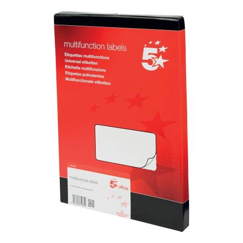 5 Star Office 940429 99 x 57 mm Multipurpose Label - White (Pack of 100)