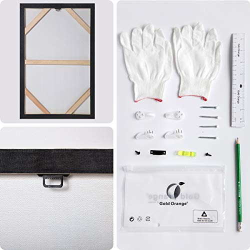 5 Gold+Orange+Paintings+Decoration+10x30inchx3pcs