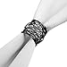 ITOS365 Handmade Round Mesh Black Napkin Rings Holder for Dinning Table Parties Everyday, Set of 6