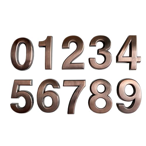 Self Adhesive Mailbox Numbers, 2 Inch Bronze Door Numbers for