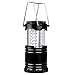 LIADO Outdoors LED Camping Lantern Portable with Auto On/Off Function and Collapsible and Battery Operated for Outdoors, Camping, Hiking, Fishing, Collapsible, Black