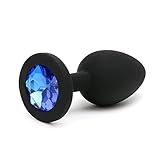 Herocome New 7/2.8cm Black Small Silicone Rhinestone Jewelry Plug